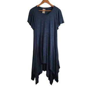 Anthropologie Dolan Left Coast Melanie Blue Asymmetrical Hem Knit Dress Sz M
